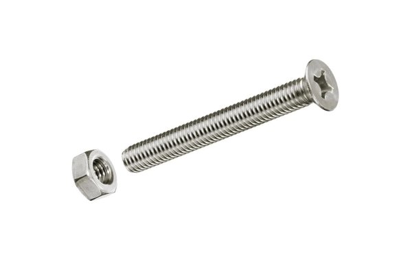 Krafter Metrische Schrauben M 5 x 20 mm, mit Muttern, Stahl, 8 Stück