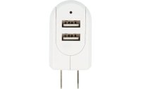 SKROSS USB-Wandladegerät US, 2 x USB-A, 17 W, Weiss