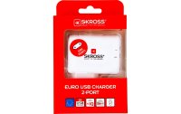 SKROSS USB-Wandladegerät Euro, 2 x USB-A, 17 W, Weiss