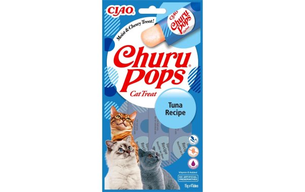 CIAO Churu Katzen-Snack Pops Thunfisch, 4 x 15 g