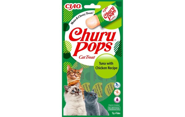 CIAO Churu Katzen-Snack Pops Thunfisch & Huhn, 4 x 15 g