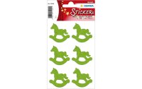 Herma Stickers Weihnachtssticker Schaukelpferd 1 Blatt...