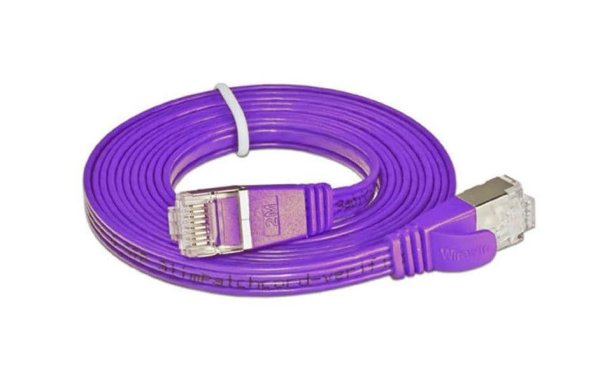 SLIM Slimpatchkabel  Cat 6, STP, 0.15 m, Violett