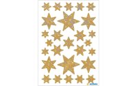 Herma Stickers Weihnachtssticker Sterne Irisierend 27 Sticker, Gold