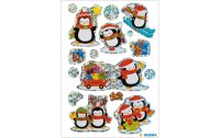 Herma Stickers Weihnachtssticker Winterpinguine 1 Blatt...