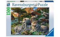 Ravensburger Puzzle Wolfsrudel im Frühlingserwachen