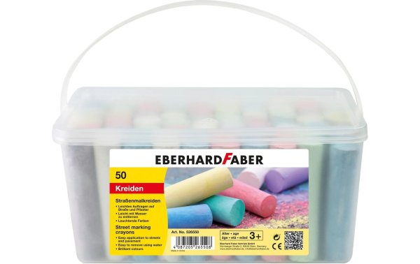 Eberhard Faber Strassenmalkreide im Eimer, 50 Stück