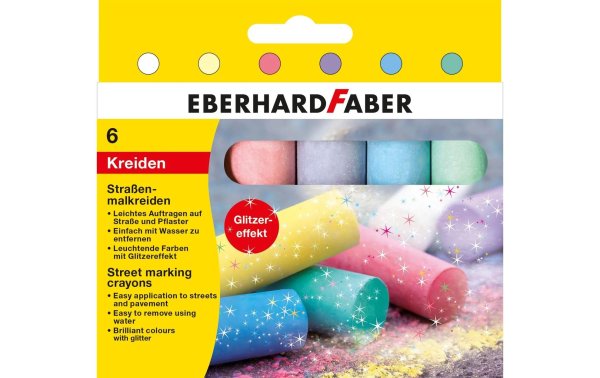 Eberhard Faber Strassenmalkreide Glitzer, 6 Stück