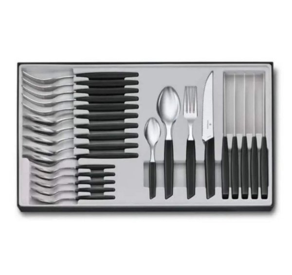 Victorinox Besteck-Set Swiss Modern 24-teilig, Schwarz