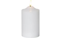 Star Trading LED-Kerze Pillar Flamme Ø 7.5 x 15 cm, Weiss