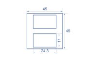 Delock Easy 45 Modulblende 2x Rechteck-Ausschnitt 5 Stück, Weiss