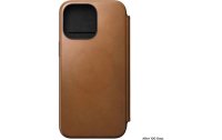 Nomad Book Cover Modern Leather Folio iPhone 15 Pro Max Beige