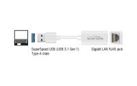 Delock Netzwerk-Adapter USB-A - RJ45 1Gbps, Weiss