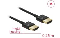 Delock Kabel 4K 60Hz HDMI - HDMI, 0.25 m, Schwarz