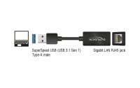 Delock Netzwerk-Adapter USB-A - RJ45 1Gbps, Schwarz