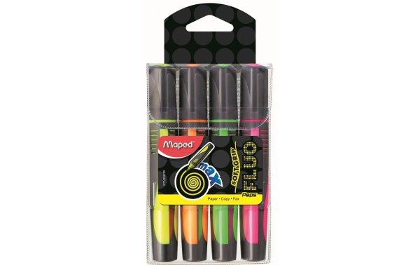 maped Textmarker Fluo Peps Soft Grip, 4 Stück