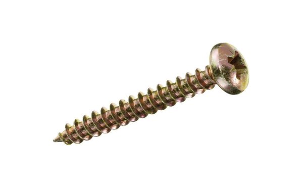 Krafter Spanplattenschrauben Pan Head 4.5 x 20 mm Stahl, 12 Stück