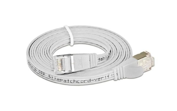 SLIM Slimpatchkabel  Cat 6, STP, 15 m, Weiss