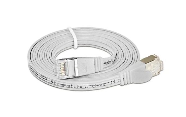 SLIM Slimpatchkabel  Cat 6, STP, 10 m, Weiss