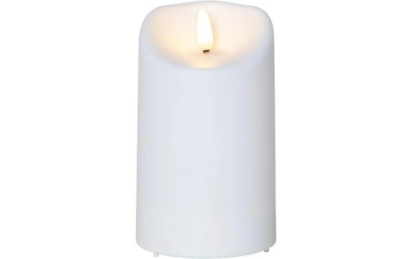 Star Trading LED-Kerze Pillar Flamme Ø 7.5 x 13 cm, Weiss