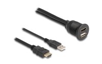 Delock USB 2.0-Verlängerungskabel HDMI/USB A -...
