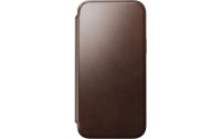 Nomad Modern Horween Leather Folio iPhone 15 Pro Max Rostbraun