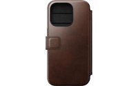 Nomad Modern Horween Leather Folio iPhone 15 Pro Rostbraun