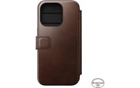 Nomad Modern Horween Leather Folio iPhone 15 Pro Rostbraun