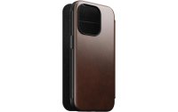 Nomad Modern Horween Leather Folio iPhone 15 Pro Rostbraun