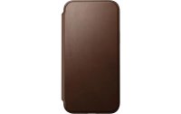 Nomad Book Cover Modern Leather Folio iPhone 15 Pro Max Braun