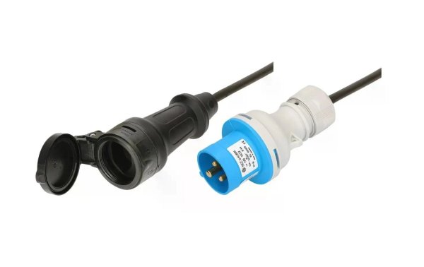 maxCAMP Adapterkabel 0.5 m T23 - CEE16/3, IP44, Schwarz