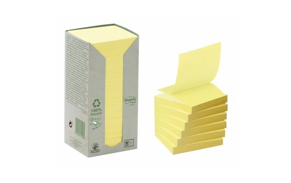 Post-it Notizzettel Recycling Z-Notes 7.6 cm x 7.6 cm Gelb