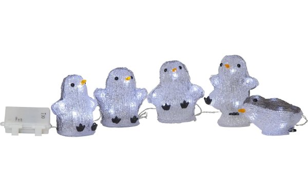 Star Trading LED-Figur Crystalo Pinguin Set, 12 cm, Grau