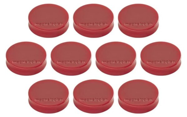 Magnetoplan Haftmagnet Ergo Medium Ø 3 cm Rot, 10 Stück