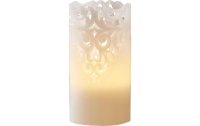 Star Trading LED-Kerze Pillar Clary Ø 8 x 15 cm, Weiss