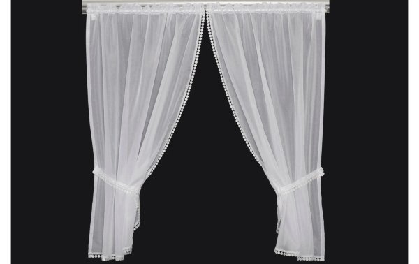 Hubatka Tagvorhang Vitrage Spitzen-Vitragen 95 x 180 cm, Weiss