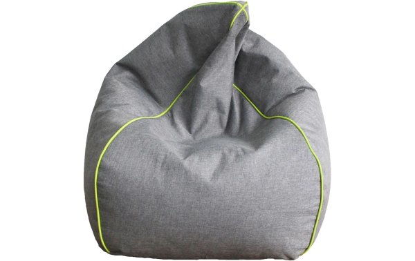 Hubatka Sitzsack in Leinenoptik 60 x 100 cm, Grau/Grün