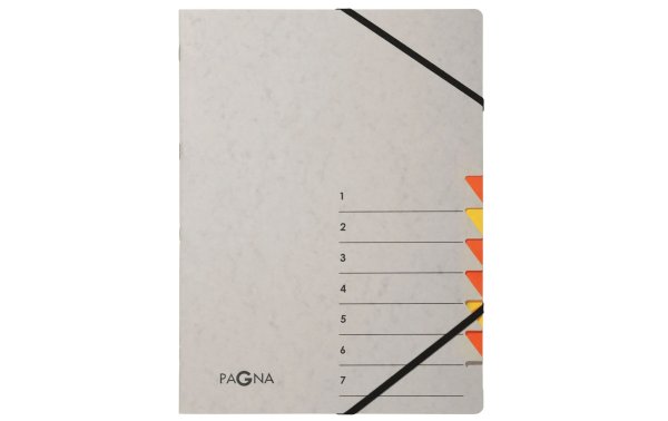 Pagna Ordnungsmappe A4 Easy Grey Grau; Orange, 7 Fächer
