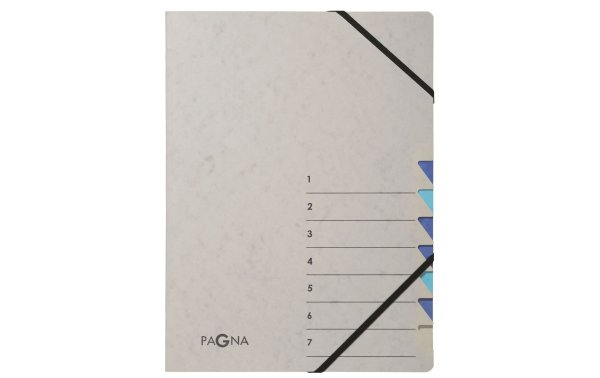 Pagna Ordnungsmappe A4 Easy Grey Grau; Blau, 7 Fächer