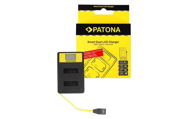 Patona Ladegerät Smart Dual LCD USB Canon Akku NB-13L