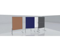 Franken Moderationswand Pro 150 cm x 120 cm, Blau, klappbar