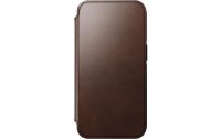 Nomad Book Cover Modern Horween Leather Folio iPhone 14 Pro Braun