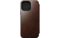 Nomad Modern Horween Leather Folio iPhone 14 Pro Max Braun
