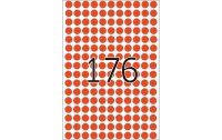 HERMA Vielzweck-Etiketten 2212 Ø 8 mm, Rot, 32 Blatt