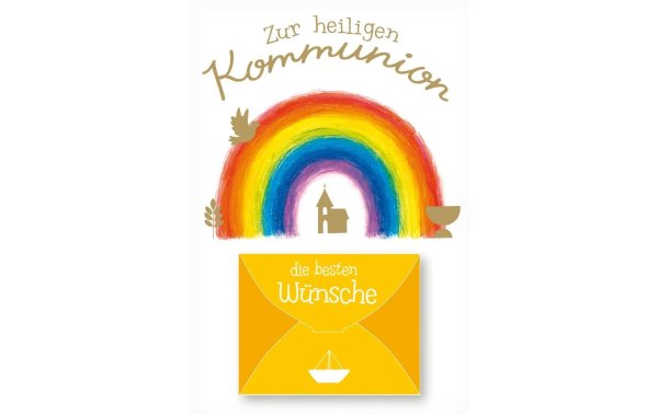 Susy Card Glückwunschkarte Kommunion 11.5 x 17 cm, Geld Regenbogen