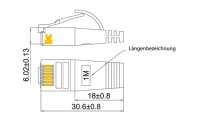 SLIM Slimpatchkabel  Cat 6, STP, 20 m, Rot