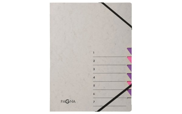 Pagna Ordnungsmappe A4 Easy Grey Grau; Lila, 7 Fächer