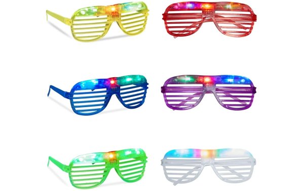 relaxdays Partybrille LED sortiert 1 Stück, 5.5 x 15 cm