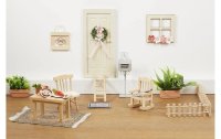 HobbyFun Mini-Möbel Stuhl 4.5 x 5 x 7.5 cm, Natur