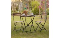 relaxdays Gartenset 3-teilig Natur/Schwarz